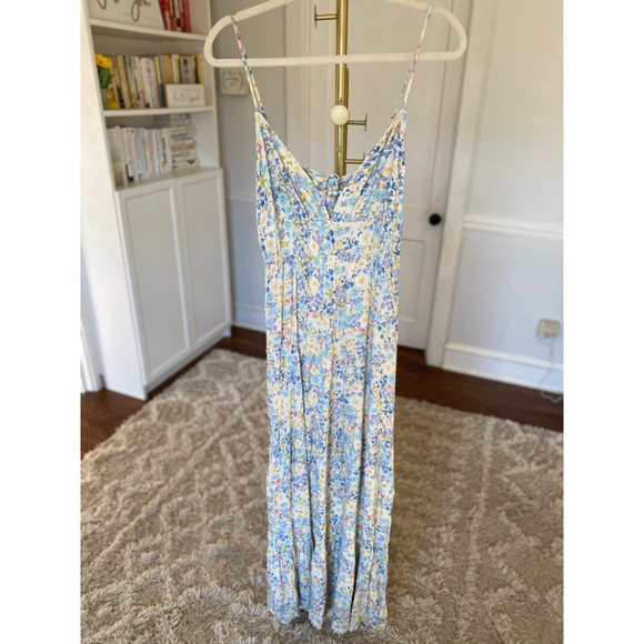 SO Ditsy Floral Maxi Dress Cottagecore Romantic European Parisian Coquette Party - Picture 2 of 10
